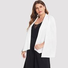 Romwe Plus Solid Capes Blazer