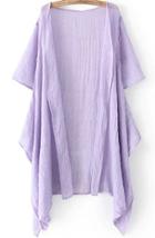 Romwe Short Sleeve Asymmetrical Purple Top