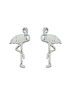 Romwe Silver Cute Flamingo Bird Pattern Stud Earrings