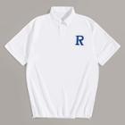 Romwe Guys Letter Patched Polo Shirt