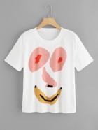 Romwe Smile Face Print Tee