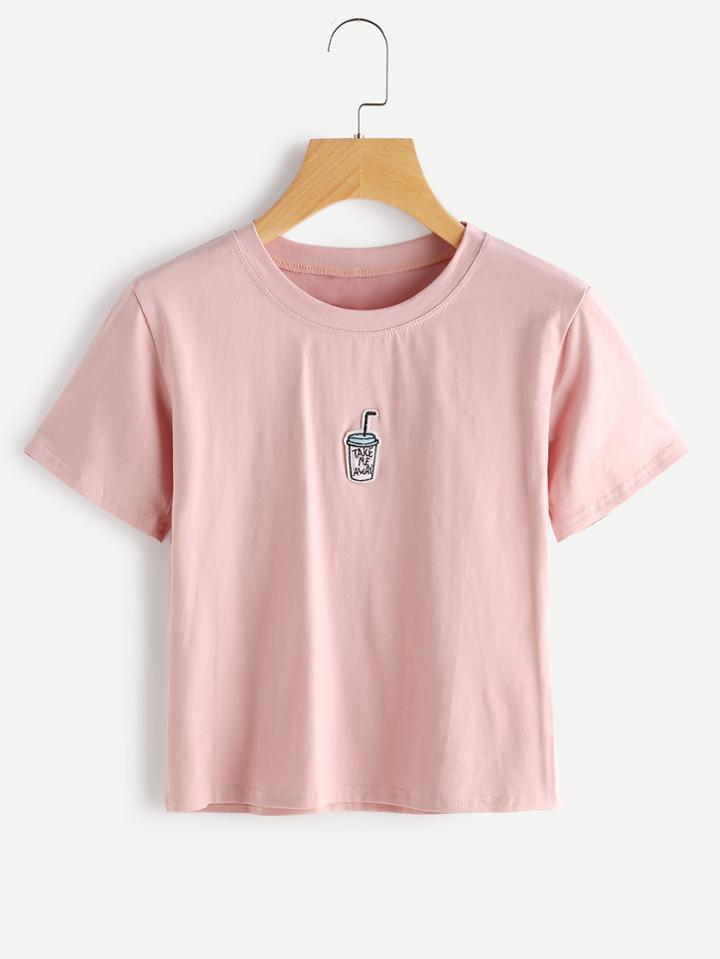 Romwe Bottle Patch Tee