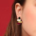 Romwe Color-block Bar Drop Earrings