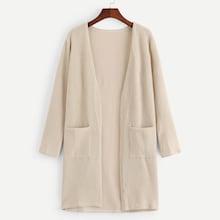 Romwe Pocket Side Solid Cardigan