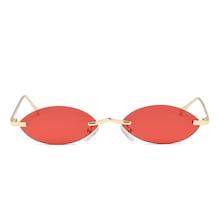Romwe Metal Frame Oval Lens Sunglasses