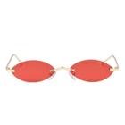 Romwe Metal Frame Oval Lens Sunglasses