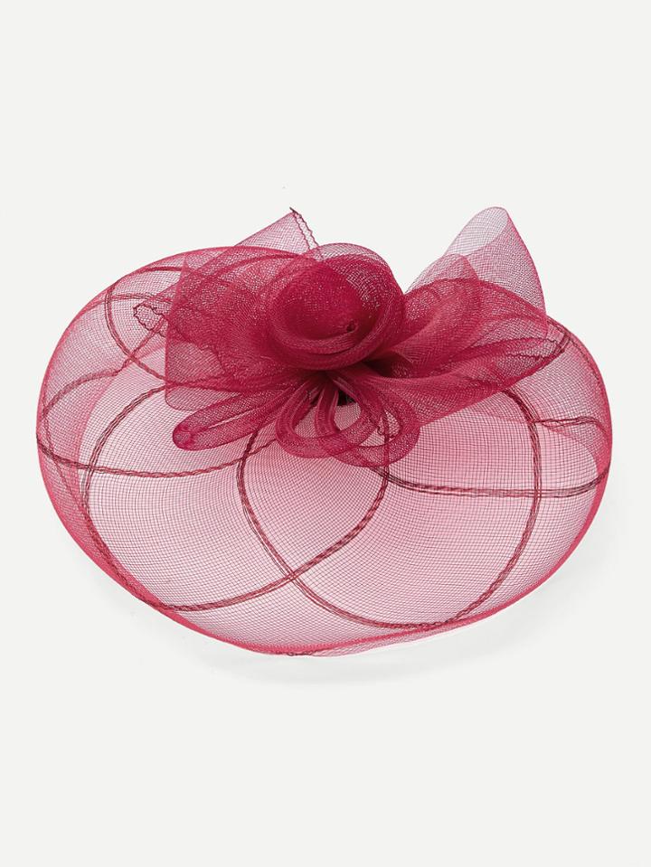 Romwe Flower Design Hair Fascinator With Veil