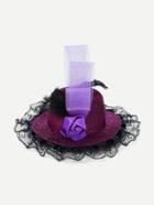 Romwe Lace Edge Rose Decorated Fascinator Hat