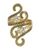 Romwe Gold Plated Stone Ring For Women