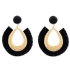 Romwe Fringe Open Hoop Earrings