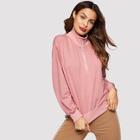 Romwe O-ring Zip Front Sweatshirt