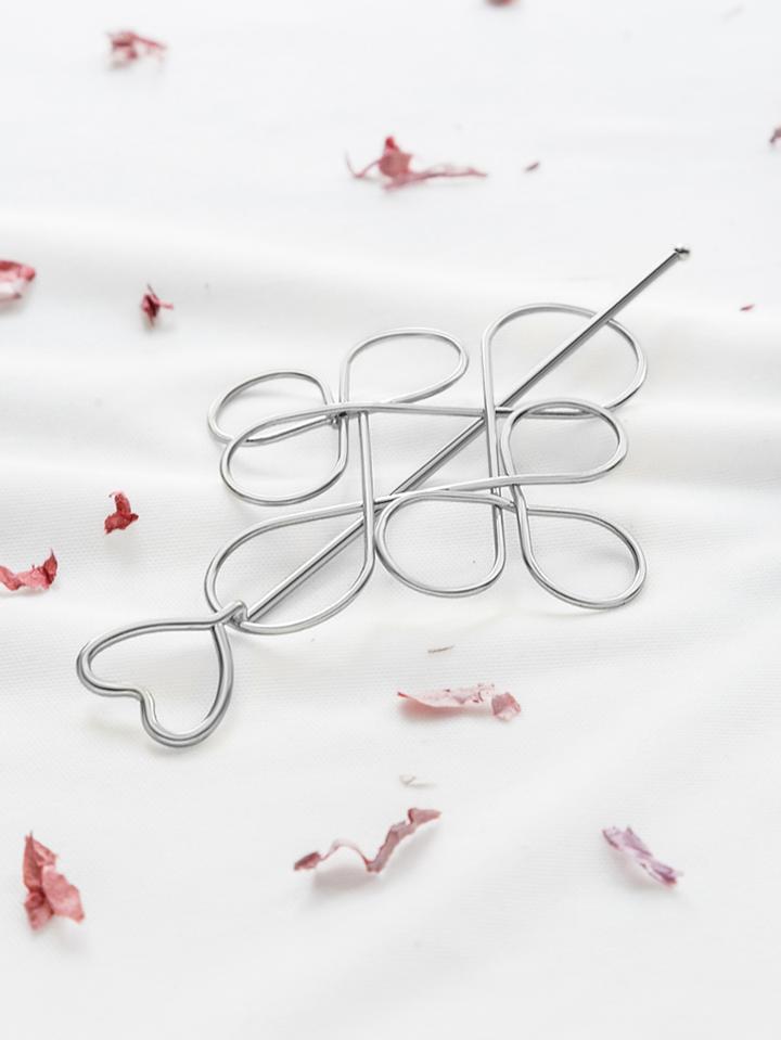 Romwe Silver Hollow Out Hair Clip