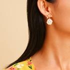 Romwe Faux Pearl & Infinity Decor Stud Earrings 1pair