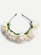 Romwe White Rose Crown Headband