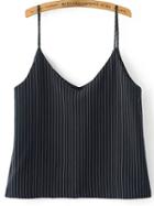 Romwe Striped Print Casual Cami Top