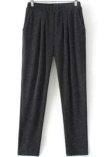 Romwe Elastic Waist Harem Pant