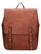 Romwe Brown Magnetic Flap Over Oversized Backpack