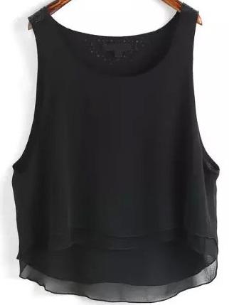 Romwe Layered Dip Hem Tank Top