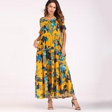 Romwe Floral Print Hidden Pocket Longline Dress