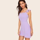 Romwe Ruffle Strap Fit & Flare Dress