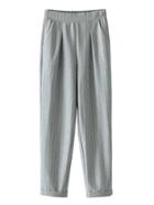 Romwe Rolled Cuff Vertical Striped Pants