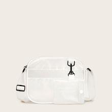 Romwe Clear Crossbody Bag With Pouch