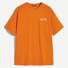 Romwe Guys Letter Print Rib-knit T-shirt