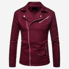 Romwe Men Collar Zipper Decorated Jacket