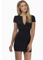 Romwe Black Short Sleeve V Neck Bodycon Dress