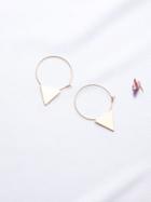 Romwe Gold Triangle Hoop Earrings