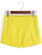 Romwe Side Zipper Slim Shorts