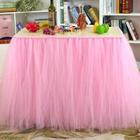 Romwe Solid Mesh Table Skirt