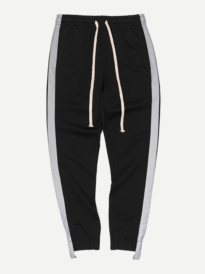 Romwe Men Side Striped Embellished Jogger
