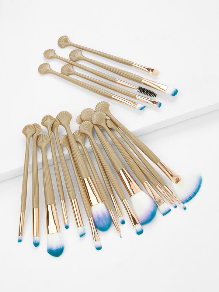 Romwe Scallop Design Handle Cosmetic Makeup Brush 20pcs
