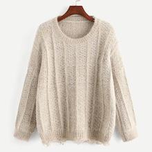 Romwe Raw Hem Sweater