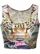 Romwe Leopard Print Crop Tank Top