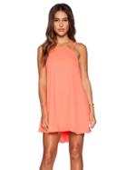 Romwe Orange Criss Cross Backless Spaghetti Strap Dress