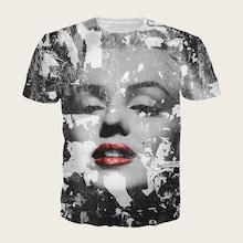 Romwe Guys 3d Figure Print Tee
