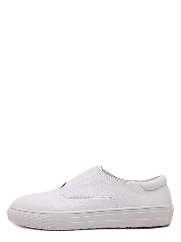Romwe White Round Toe Thick-soled Sneakers