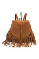 Romwe Tassel Embellished Khaki Backpack