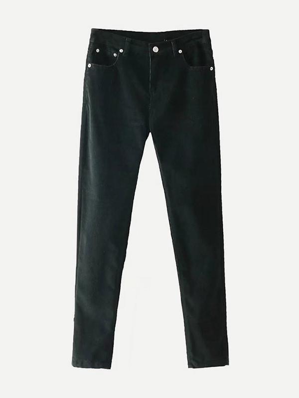 Romwe Corduroy Skinny Pants