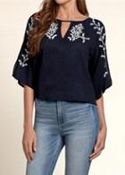Romwe Flower Print V Cut Top