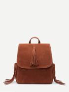 Romwe Tassel Detail Flap Backpack
