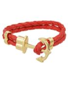 Romwe Red Braided Pu Leather Bracelet