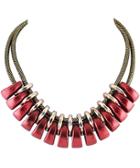 Romwe Red Round Gold Double Necklace