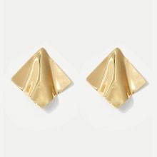 Romwe Irregular Metal Square Stud Earrings