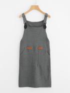 Romwe Double Pockets Knit Pinafore Dress
