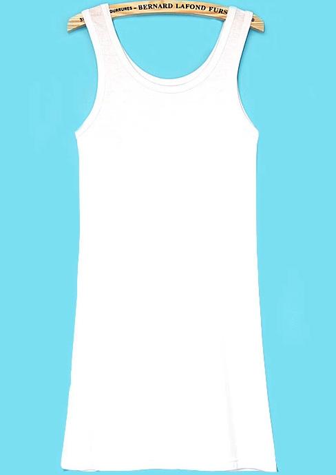 Romwe Scoop Neck Slim Modal White Vest