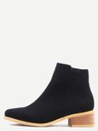 Romwe Black Suede Chunky Heel Boots