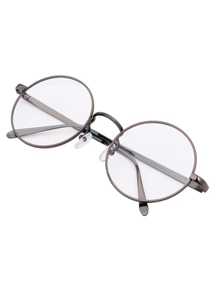 Romwe Gun Color Frame Retro Round Sunglasses